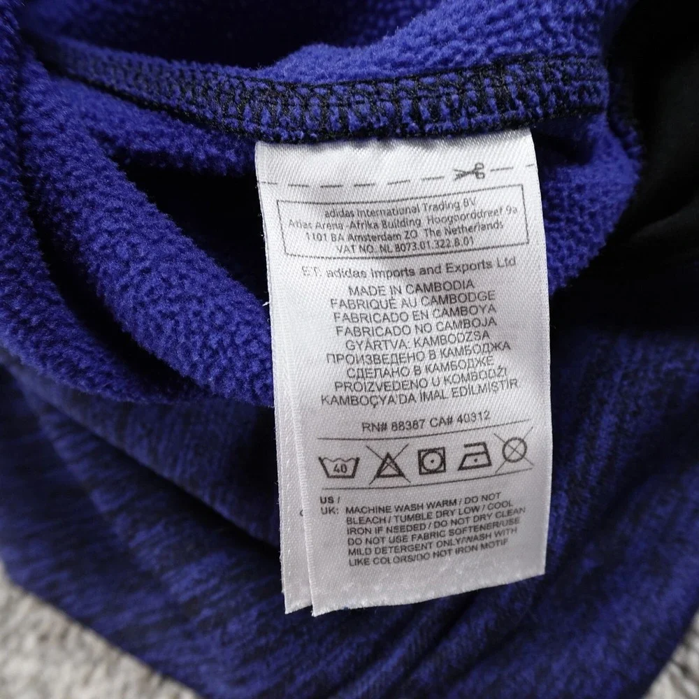 Adidas‎ Sweater Mens L Blue Logo ClimaWarm Pullover Sweatshirt Hoodie Athletic